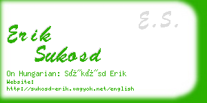 erik sukosd business card